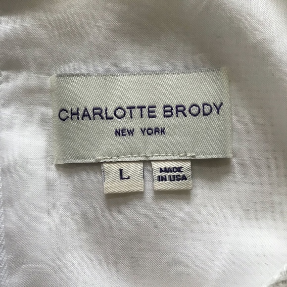 Charlotte Brody Top Shirt Large White Sleeveless - Picture 7 of 8